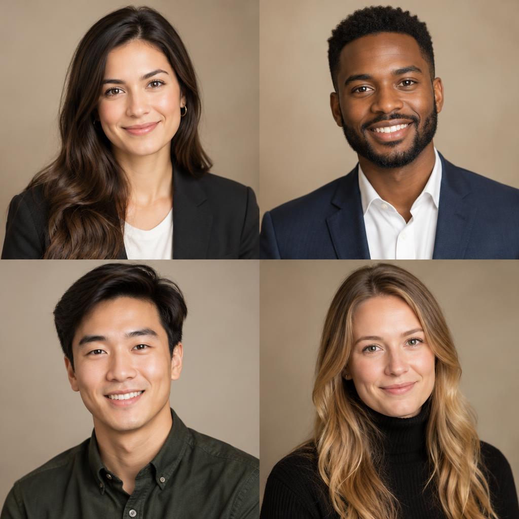 Exemples de portraits pro créés par Kiosque